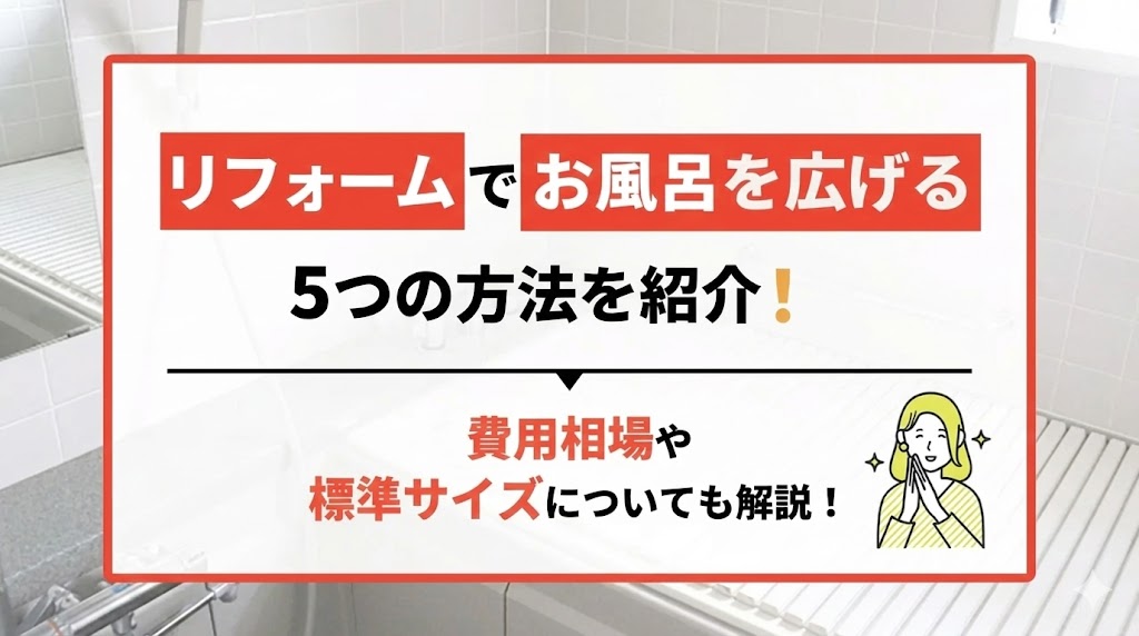 リフォームでお風呂を広げる5つの方法を紹介！費用相場や標準サイズについても解説！